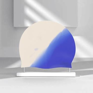 Imagem de Touca de natação para adultos - design de silicone multicolorido, flexível e impermeável para natação diária