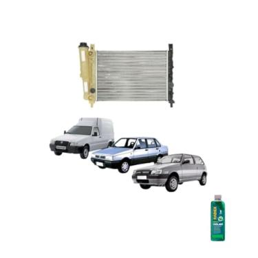 Imagem de Kit Radiador Uno Fiorino 1.5 1987 a 1993 com Aditivo Radiador Radiex Verde