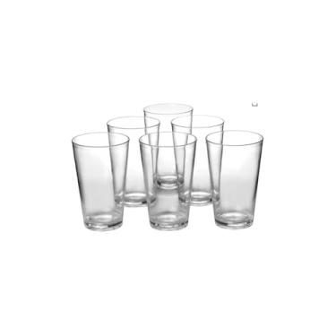 Imagem de Conjunto 6 Unidades Copo Vidro Lake, 300ml, Transparente, 11cm Altura x 7,8cm Diâmetro, para Água, Sucos, Refrigerantes, Chás