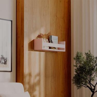 Imagem de Prateleira Porta Livro Rosa 70 x 12cm Suporte Invisivel
