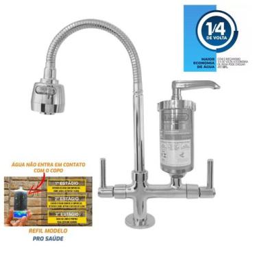 Imagem de Torneira Gourmet Bica Móvel Para Bancada Mesa Pia de Cozinha Com Filtr