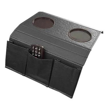 Imagem de Porta Copos para Sofá com 3 Compartimentos Na Lateral Cor Preto - Marc