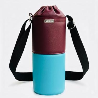 Imagem de Bolsa Térmica (VINHO COM TIFFANY) RAMIERE para Garrafa de 750 ML em Couro Sintético - Coleção Cores VERÃO 2026