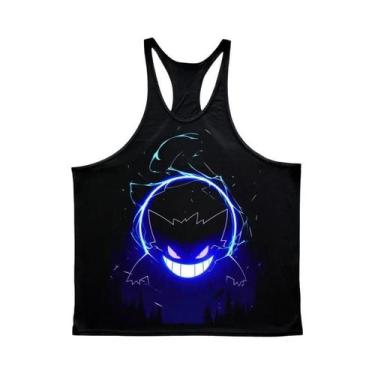 Imagem de Camiseta Regata Oversize Masculina Gengar GYM Em Algodão Para Fitness 