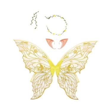 Imagem de Conjunto De Fantasia De Fada Para Adultos E Meninas Com Guirlanda Flor