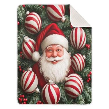 Imagem de Blueangle Cobertores fofos de Papai Noel para berço, soneca, 76 x 101 cm, aconchegante, macio, receptor, cobertor unissex para meninos, meninas, crianças, bebês (594)