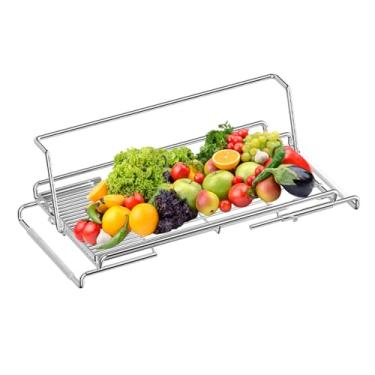 Imagem de Escorredor de pia de cozinha – Suporte de prato expansível de aço inoxidável, organizador de drenagem, para garfos, pauzinhos, pratos, colheres, utensílios, talheres, talheres