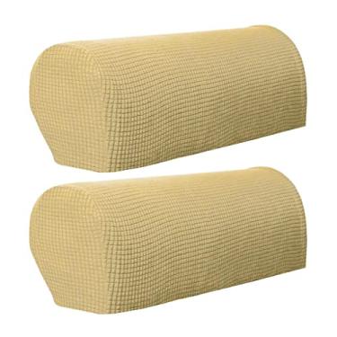 Imagem de WeiLaiKeQi Conjunto de 2 Elásticas para Apoio de Braço de Sofá, Capa Lavável E Confortável para Poltrona, Bege, como descrito