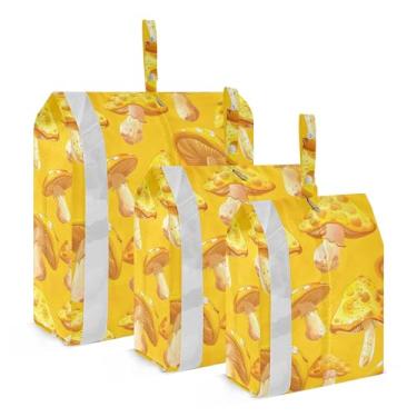 Imagem de xigua Cubos coloridos de embalagem de cogumelos para viagem, organizadores de bagagem leves, conjunto de viagem, à prova d'água, cubos de compressão para acessórios de viagem, 3 pacotes