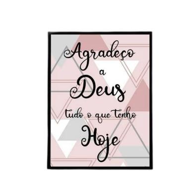 Imagem de Quadro Agradeço A Deus Tudo O Que Tenho 45X34 C/Vidro Preta
