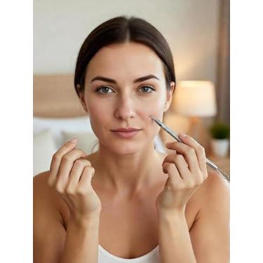 Imagem de Ferramenta profissional 2 em 1 para extrator de cravos e espinhas, prata