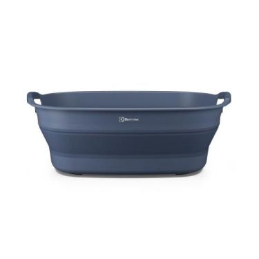 Imagem de Cesto de Roupa Dobrável Electrolux 30L com Válvula de Água Azul
