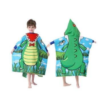 Imagem de Roupão De Banho Infantil Com Estampa De Animais, Toalha De Praia 60x60