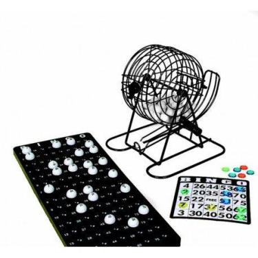 Imagem de Jogo bingo globo metal 75 pedras 18 cartoes e 150 marcadores - QUERO P