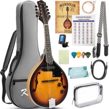 Imagem de Kit de Mandolim Kmise Estilo A com 8 Cordas Acústico e Elétrico