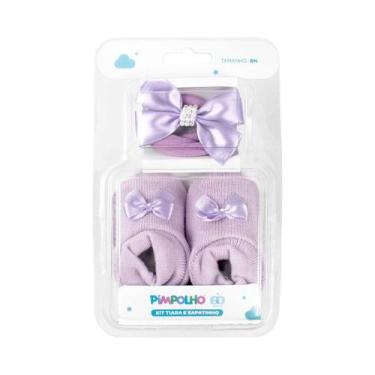 Imagem de Kit sapato e faixa de cabelo liso lilas - Pimpolho, Lilás