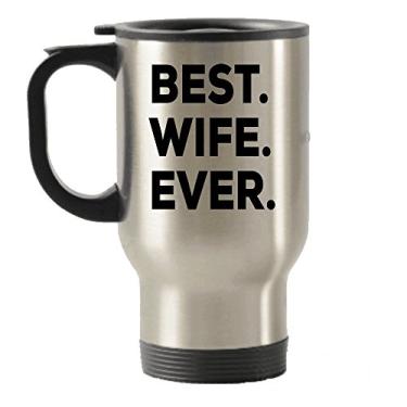 Imagem de Caneca isolada Best Wife Ever Travel – Ideia de presente para minha esposa – Presentes para aniversário de casamento, noivado, dia dos namorados, Natal, para esposa – judaica ou religiosa
