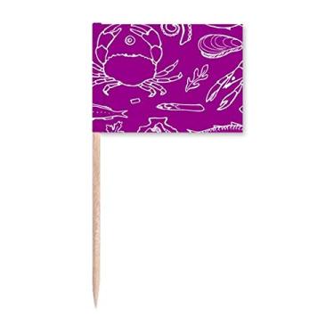 Imagem de Marcadores de palito de dente para comida de frutos do mar aquáticos para decoração de festa