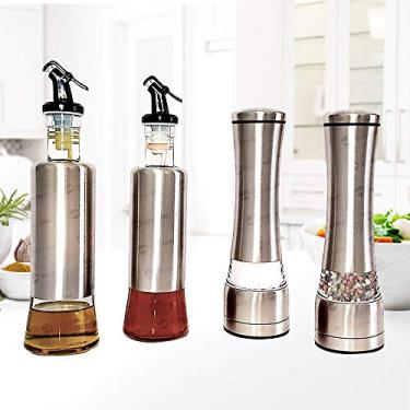 Imagem de 2 MOEDOR DE SAL/PIMENTA E 2 PORTA AZEITE E VINAGRE - kit 4 pcs