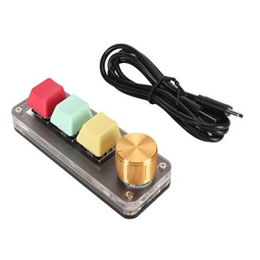 Imagem de Teclado USB Mini 3 teclas, teclado mecânico para jogos com botão e teclado de programação com fio (colorido)