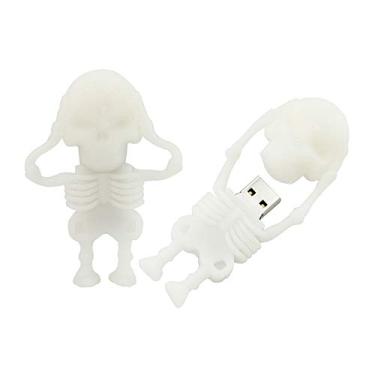 Imagem de 8GB Modelo Esqueleto USB 3.0 Flash Drive Pen Drive USB Flash Disk USB Drive Flash Disk Memory Stick (Branco)