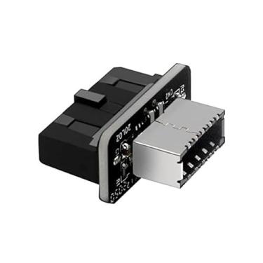 Imagem de JoyReken Adaptador de painel frontal USB, adaptador vertical USB C, USB 3.1 tipo E key-A para USB 3.0 conversor de cabeçalho de 20 pinos para placa-mãe tipo C
