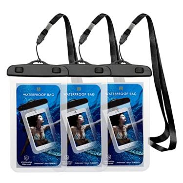 Imagem de Bolsa de telefone impermeável 3-PK capa seca para telefone com cordão para iPhone 13 12 11 Pro Max XS Samsung Galaxy s10 Google até 7 polegadas. Compatível universal. Acessórios essenciais de viagem.