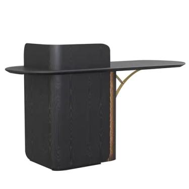 Imagem de Reception Desk With Counter Balcão de recepção com balcão, varejo, loja de roupas, salão de beleza, barbearia, simples e moderno(Color:Black,Size:Large)