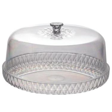 Imagem de Boleira de Plástico Com Tampa Cristal Glamour Incolor Plasutil ref.141