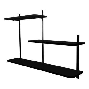 Imagem de Nicho Prateleira Parede Leeds Decoração - Loja da Isa, Preto/Preto