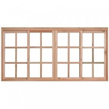 Imagem de Janela de Madeira de Correr 100x200cm com Caixilho 9,4cm Ewk 394 Rondo
