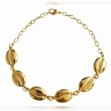Imagem de Pulseira Pingente Buzios Folheado Ouro 18k Antialérgico - MIXFOLHEADOS