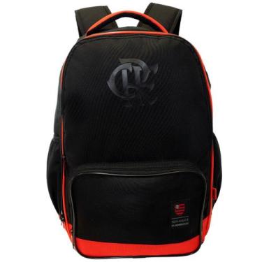 Imagem de Mochila De Costas Flamengo Oficial Esportiva Passeio Escolar, Preto