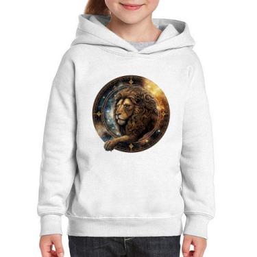Imagem de Moletom Infantil Leão Sígno - Foca na Moda, Branco, 4