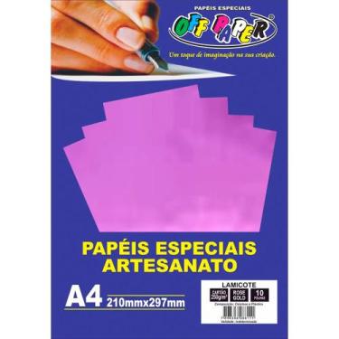Imagem de Papel Lamicote A4 250g Rose Gold Off Paper - 10 Folhas