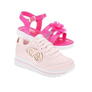Imagem de Tenis Feminino e Sandalia Menina - KIT 2 PARES Tam 24 ao 34 - sapatinh