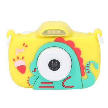 Imagem de Câmera Infantil para Meninas Meninos, Tela de 2,4 Polegadas 1080P Câmera Digital Infantil Zoom 8X Flash LED Câmera Infantil Câmera Selfie Infantil Fofa, Design Portátil (Amarelo)