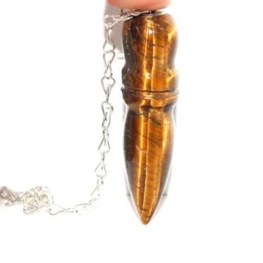 Imagem de Pendulo Egipcio Olho Tigre Pedra Natural Radiestesia - CristaisdeCurve