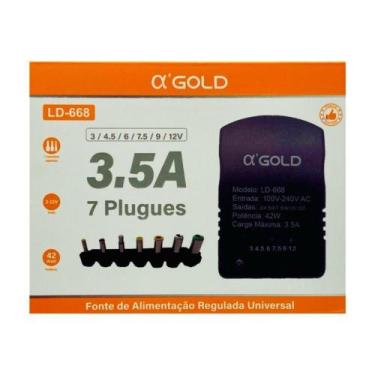 Imagem de Fonte Universal Regulavel 7 Plugues 42w - Alpha Gold