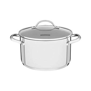 Imagem de Caçarola Funda Tramontina Una em Aço Inox com Fundo Triplo e Tampa de Vidro 24 cm 6,1 L
