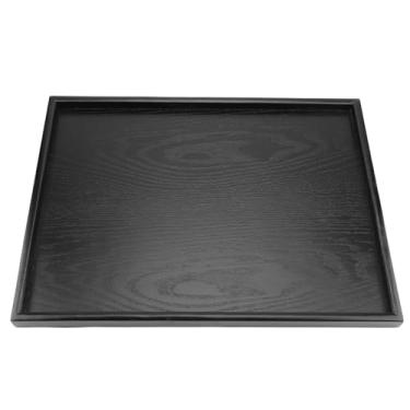 Imagem de Bandeja de Servir de Madeira, Bandeja de chá Sólida para Uso Doméstico ou Em Restaurantes, Prato de Bebidas de café Em Formato Retangular, Fácil de Limpar, Bandeja Multifuncional