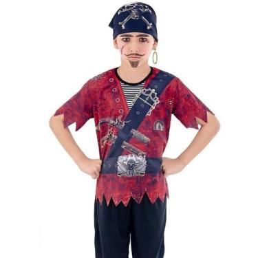 Imagem de Fantasia de Pirata Infantil Festas Helloween Carnaval + Bandana - Anjo
