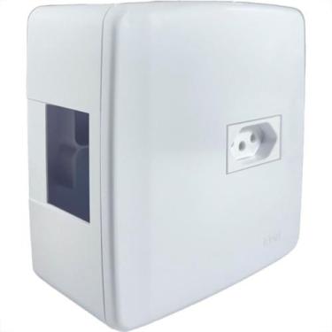 Imagem de Caixa 4X4 Sobrepor Ilumi Para 2 Disjuntores Com Tomada 2P+T. 20A. 6206