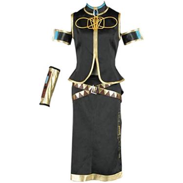 Imagem de Fantasia feminina virtual Megurine Luka cosplay vestido de aniversário fantasia de Halloween conjunto completo (feminino 2GG, tamanho)