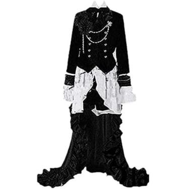 Imagem de Cos Ciel Phantomhive Cosplay Cotumes Halloween Trailing Dress Suit Complete Outfit (Female XL)