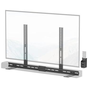 Imagem de Suporte de barra de som sob a TV para Sony Soundbar Mount com suporte remoto - Suporte de montagem de barra de som de altura ajustável para Sony Under TV Soundbar Mount Above TVs para economia de