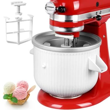 Imagem de LETOMS Acessório de sorveteira para Kitchenaid, tigela de sorvete congelado de 2 quartos para batedeira 4.5/5/6 / 7QT, Sorvete Gelato Maker para gelo caseiro, sobremesa, iogurte