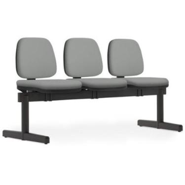 Imagem de Cadeira Longarina 3 Lugares Recepção Sala de Espera Work F02 Sintético