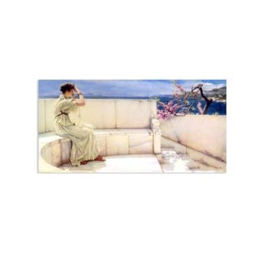 Imagem de MOBYAT Pôster Expectations por Lawrence Alma Tadema Prints, reprodução de pintura a óleo, impressão giclée em tela, arte de parede pronta para pendurar para decoração de quarto de casa. 60 x 30 cm (24
