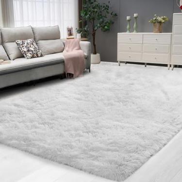 Imagem de POEMLAND Tapetes de área 9 × 12 macios para sala de estar, tapete macio e felpudo para quarto, branco para uso interno, antiderrapante, para quarto, crianças, meninos, meninas, dormitório, berçário